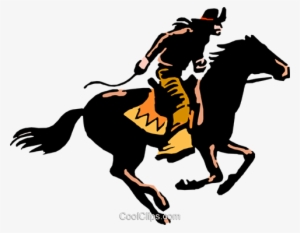Cowboy On Horseback Royalty Free Vector Clip Art Illustration - Cavalo De Cowboy Png #238605