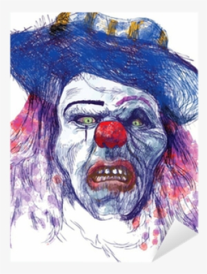 Scary Clown Sticker • Pixers® • We Live To Change - Straszny Klaun Rysunek #239387