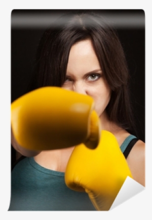 Emotional Portrait Of A Girl In Yellow Boxing Gloves - Girl #239761