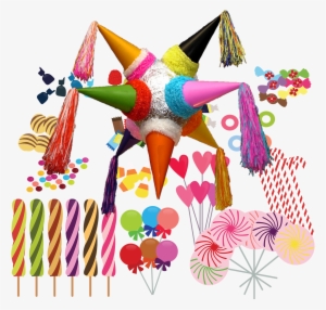 Clip Art Free Party Hat Pi Ata Birthday Parte Transparente - Imagenes De Piñatas En Png #2301916