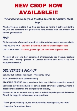 “our Goal Is To Be Your Trusted Source - Hay #2304012