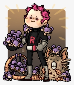 My Art Pokemon Team Rocket Rocket Grunt Rattata Raticate - Cartoon #2308708