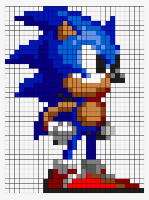 Sonic From Sonic 1 Perler Bead Pattern / Bead Sprite - Sonic 8 Bit Png ...