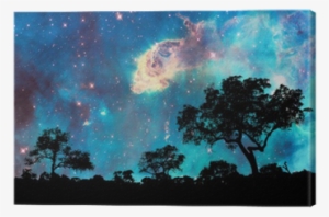 Night Landscape With Silhouette Of Trees And Starry - Carina Nebula [up Close] Shower Curtain #2311655