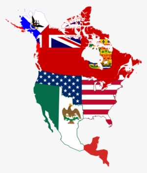North American Historic Flag Map - Flag Map Of North America #2312807