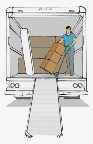 Moving Truck With Mover Inside - Portable Network Graphics #2314258