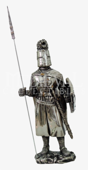 Noble Crusader Knight With Spear Statue - Crusader Knights #2318254