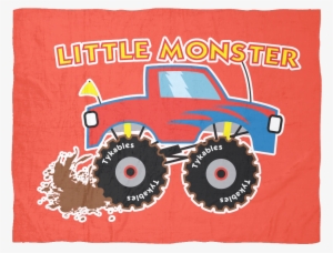 Little Monster Truck Red Fleece Baby Blanket Blankets #2319113