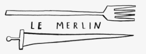 Le Merlin Restaurant Logo - Line Art #2319179