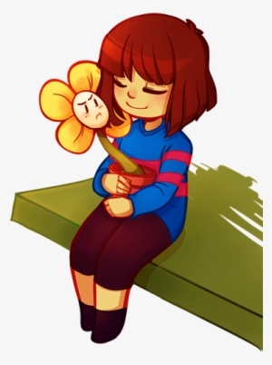 Undertale Frisk And Flowey By Uzuluna-d9fhgzd - Frisk And Flowey Undertale #2319382