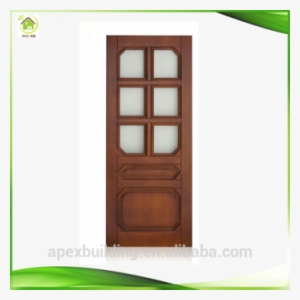 Wood Carving Tempered Glass Door New Design - Wooden Single Door With Glass Designs #2321587