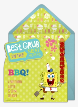 Spongebob Barbecue Online Invitation - Cartoon #2322229