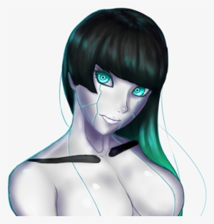 Face Hair Human Hair Color Nose Head Beauty Black Hair - Sexy Robot Girl Anime #2324405