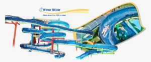 Slide Down This 100 M Tube - Water Park Slide Png #2324877