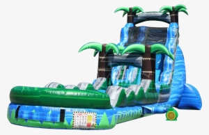 The Blue Crush Inflatable Water Slide And Palms Slip - Blue Crush Water Slide #2324900