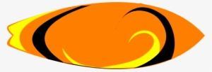 Orange Clipart Surfboard - Orange Surf Board Clipart #2327029