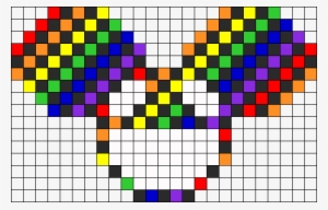 Checkered Rainbow Deadmau5 Perler Bead Pattern / Bead - Deadmau5 Perler Pattern #2328019