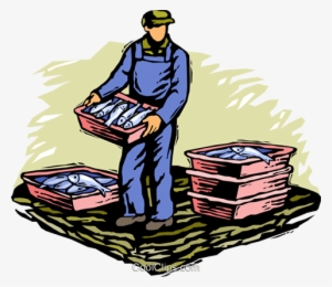 Commercial Fisherman Royalty Free Vector Clip Art Illustration - Commercial Fisherman Clipart #2335241
