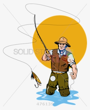 Stock Illustration Of Cartoon Rendition Of Fisherman - Fishing Vector #2335354