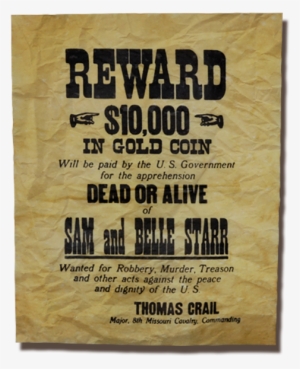 Sam And Belle Star Wanted Poster - Sam And Belle Star #2337560