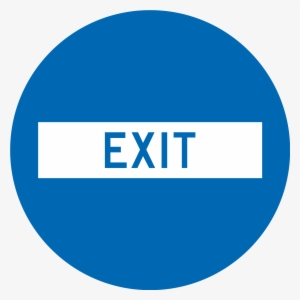 Open - Exit Sign Png Blue #2340705