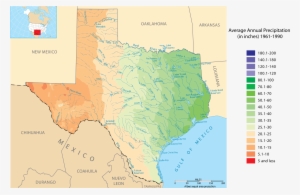History Of Texas Forests - Rainfall In Texas Map #2343069