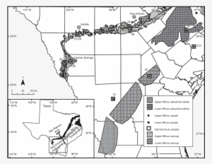 Map Of South Texas Study Region Showing The Distribution - Sandstone #2343295