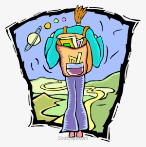 Backpacker On A Journey Royalty Free Vector Clip Art #2346315