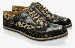 Oxford Shoes Lena 1 Suede Brush Hair On Leo Black Silver - Loir-et-cher #2346443