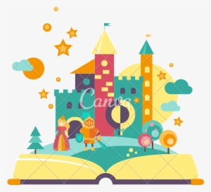 Imagination Concept - Fairytale Open Book Vector #2346964
