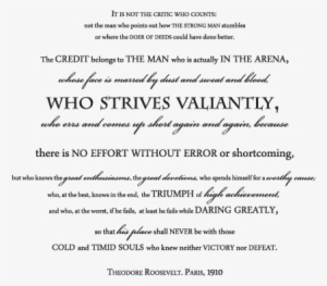 Theodore Roosevelt's Man In The Arena Wall Quotes Decal - Arena Quotes #2349416