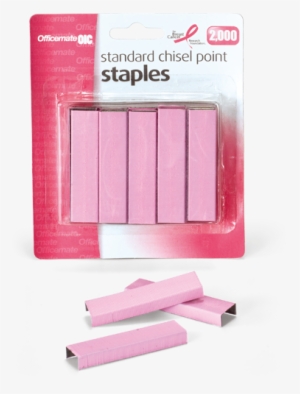 Breast Cancer Awareness Standard Staples, 105 Per Strip, #2352376