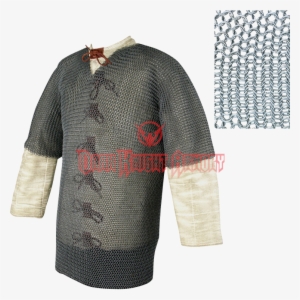 Half Sleeve Round Ring Chainmail Hauberk - Chainmail Shirt #2353591