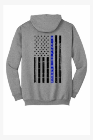 Dap Gray Hoodie With Blue Line Flag - Name Back Hoodie #2354576