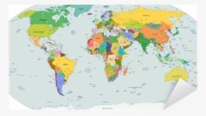 Global Political Map Of The World, Vector Sticker • - Map Of The World #2356958 Global Political Map Of The World, Vector Sticker • - Map Of The World #2356958
