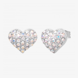 Earring Heart Pave Aurora Borealis - Earrings #2361711