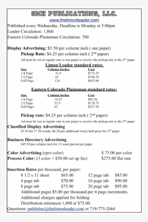 Classified Advertising - Eastern Colorado Plainsman #2362230