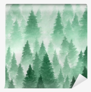 Hand Drawn Watercolor Illustration - Watercolor Forest Background Png #2367228