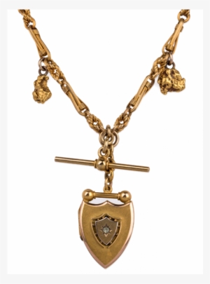 168949 15ct Yellow Gold Albert Chain With Tbar Locket - Gold #2371939