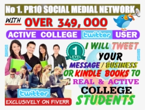 Tweet Your Business, Message, Kindly Books To 349,000 - University Students Studying #2372302