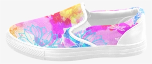 Vibrant Flower Watercolor Women's Unusual Slip-on Canvas - Slip-on Shoe #2373700