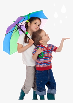 Kids With Umbrella - Children With Umbrella Png #2375396