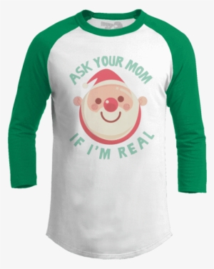 Ask Your Mom - Ask Your Mom - Christmas Raglan / White/red / 4xl #2375809