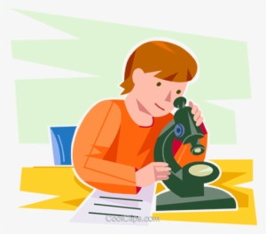 Student Looking Through A Microscope Royalty Free Vector - Vector Graphics #2376943
