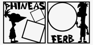 Phineas And Ferb Black White Scapbook Overlay - Phineas And Ferb #2379729