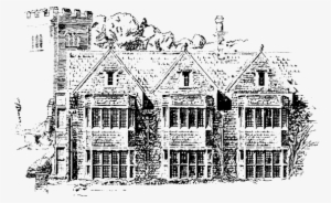 Clipart Library Library Luxury Country Hotel Restaurant - Drawing Of Old English Manor #2381965