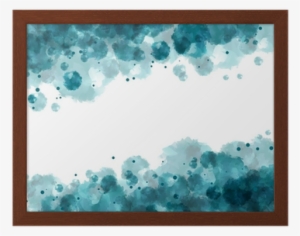 Póster Com Moldura Blue Green Watercolor Background - Watercolor Painting #2382333