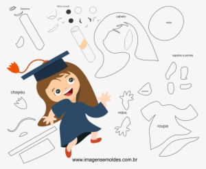 Molde De Formatura 1 Para Eva, Feltro E Artesanato - Molde De Boneca De Eva Para Formatura #2383054