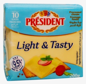 President Light Slice Cheese 10 Slices 200 Gm - President Creme De Brie #2384300