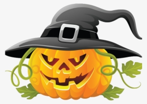 Witch Hat Clipart Halloween Witch - Creepy Pumpkin Clip Art #2384493